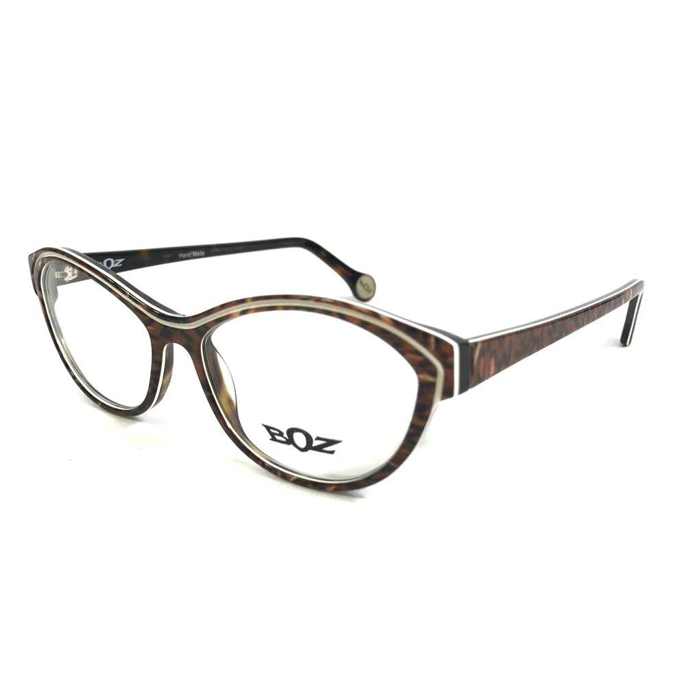 BOZ Eyeglasses Frames WOMBAT 9510 Panther Cream Brown Beige 54-15-140